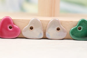 Cute colorful ceramic heart charms