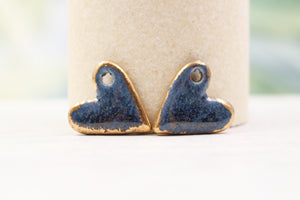 Ceramic heart charms for jewelry and accessories handmade in France by Alain Granell