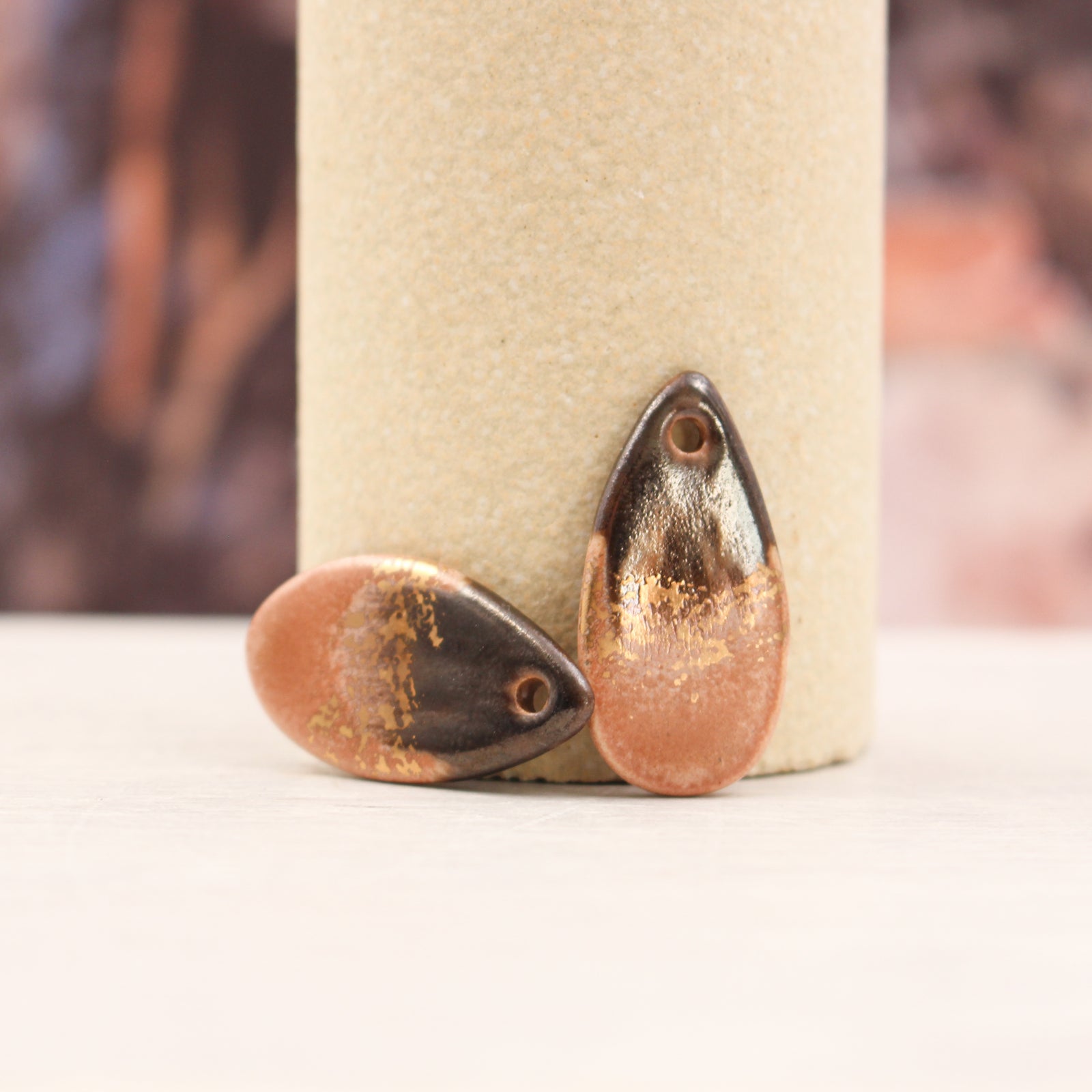 Ceramic and Gold Charms for Jewelry and accessories handmade in France by Alain Granell