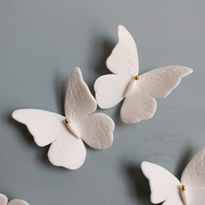 Porcelain Lace Butterflies for Wall Decoration by Alain Granell