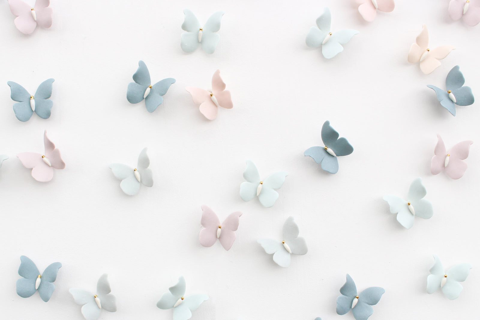 Rainbow Porcelain Butterfly Wall Art by Alain Granell