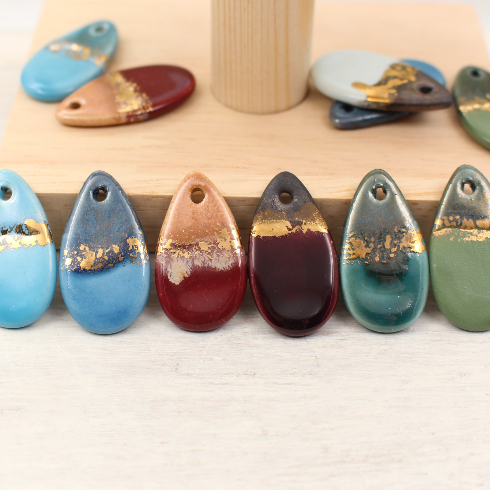 Ceramic and Gold Charms for Jewelry and accessories handmade in France by Alain Granell