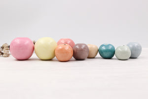 Handmade ceramic beads in various colors