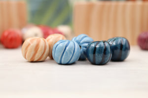 Handmade ceramic melon beads for jewelry making