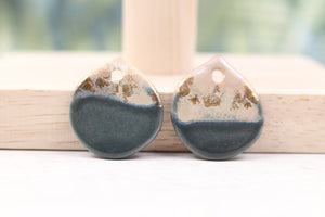Multicolor ceramic and gold petal charms handmade in France by Alain Granell