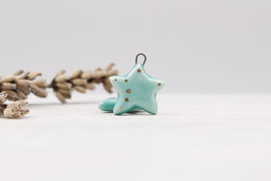 Ceramic Star Charms for Jewelry and Accessories Making handmade in France by Alain Granell