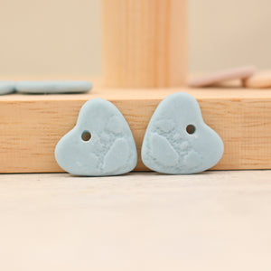 Handmade porcelain heart charms for jewelry and accessories making