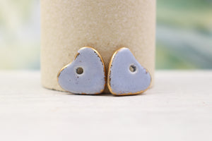 Ceramic heart charms for jewelry and accessories handmade in France by Alain Granell