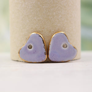 Ceramic heart charms for jewelry and accessories handmade in France by Alain Granell