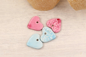 Petites breloques Coeurs Céramique avec impression florale