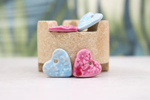 Petites breloques Coeurs Céramique avec impression florale
