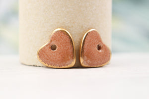 Ceramic heart charms for jewelry and accessories handmade in France by Alain Granell