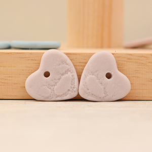 Handmade porcelain heart charms for jewelry and accessories making