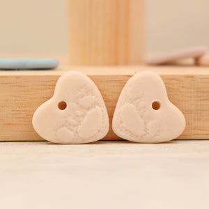 Handmade porcelain heart charms for jewelry and accessories making