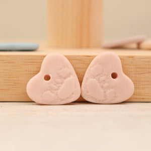 Handmade porcelain heart charms for jewelry and accessories making