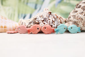Bright Ceramic fish charms for jewelry making