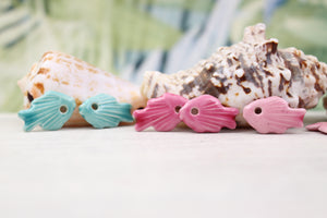 Bright Ceramic fish charms for jewelry making
