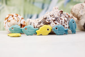 Bright Ceramic fish charms for jewelry making