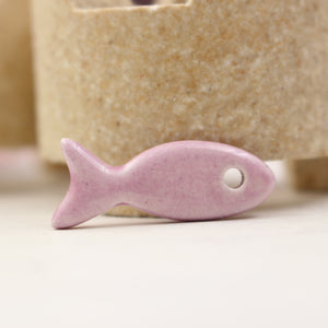 Ceramic fish charms for jewelry and accessories handmade in France by Alain Granell