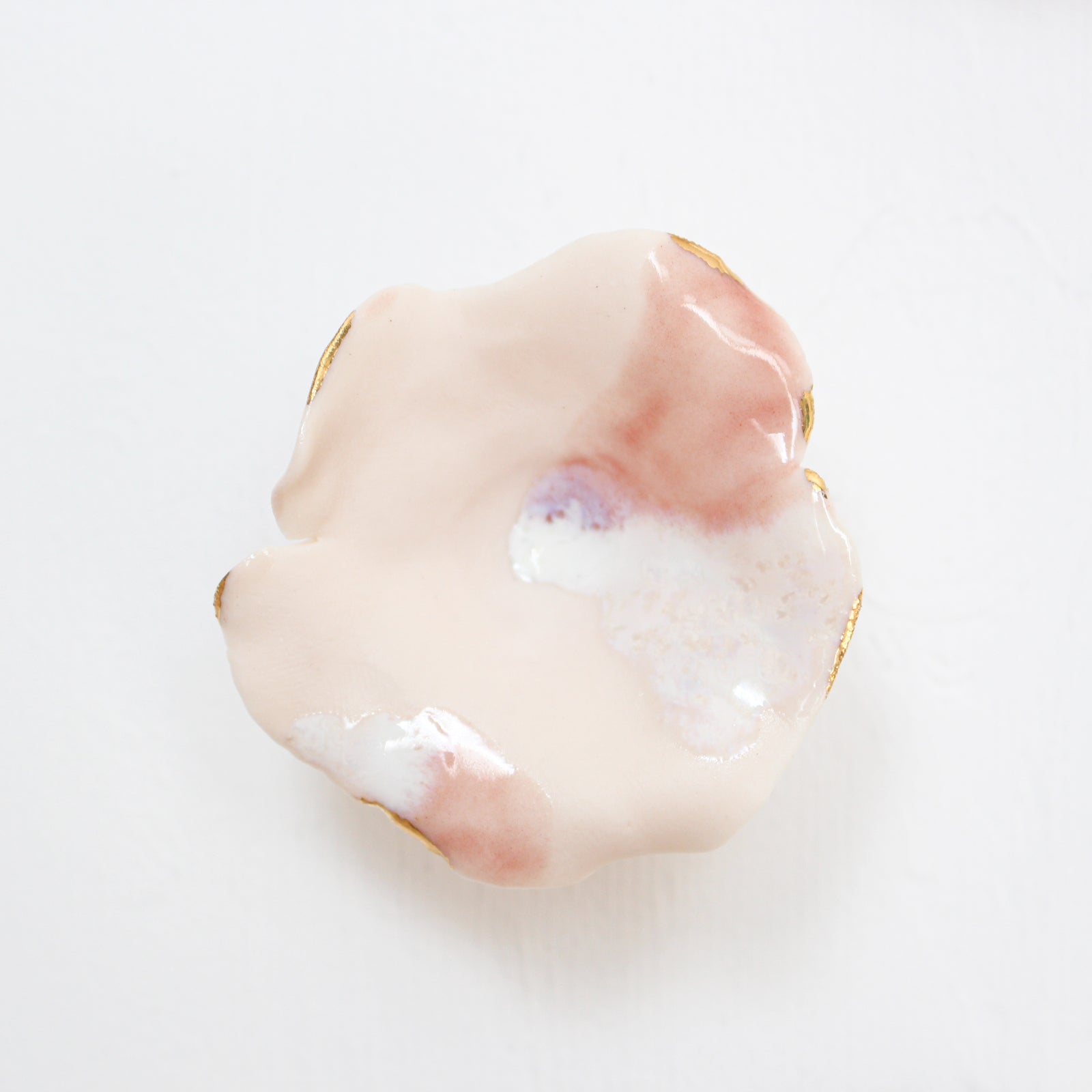 Abstract Coral Porcelain Flower Wall Art handmade in France by Alain Granell