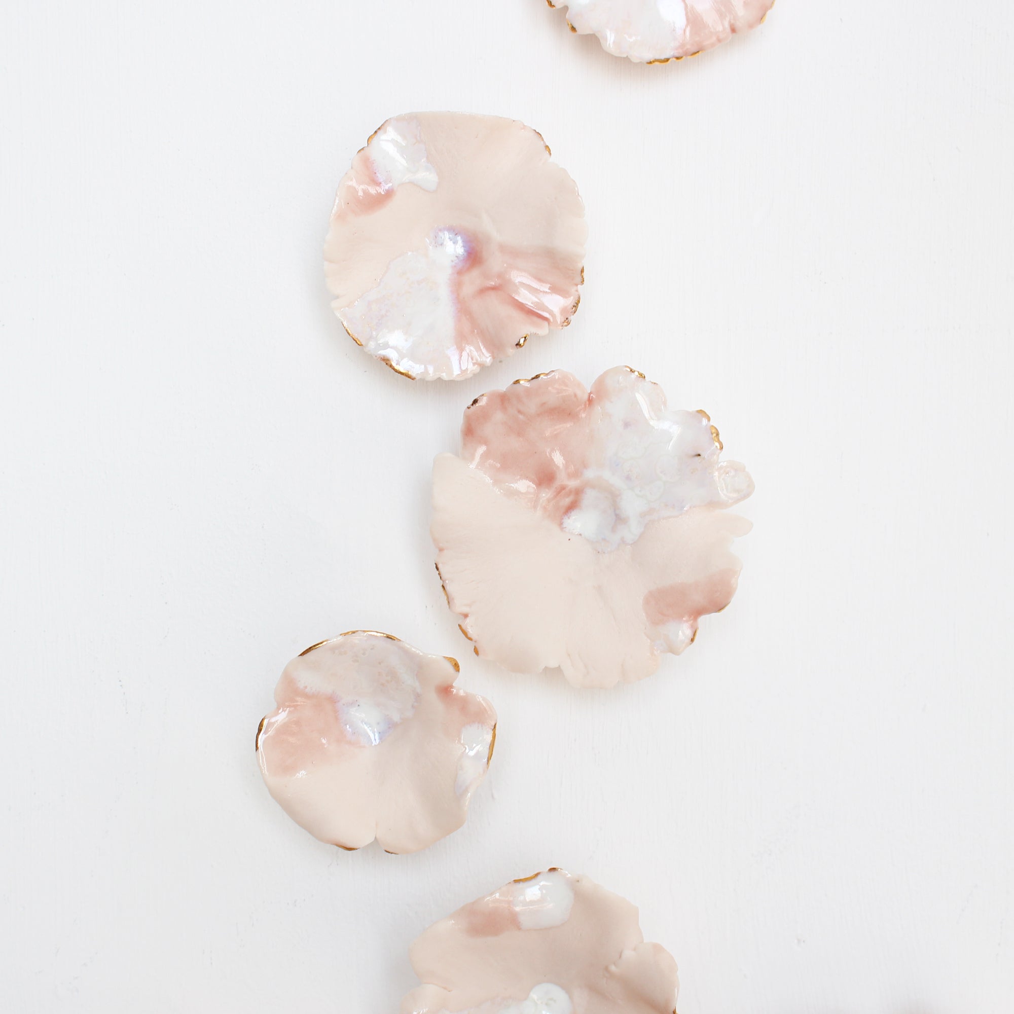 Abstract Coral Porcelain Flower Wall Art handmade in France by Alain Granell