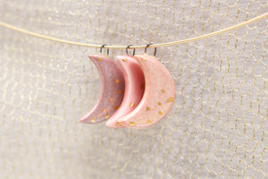 Ceramic Moon Charms for Jewelry and Accessories Making handmade in France by Alain Granell