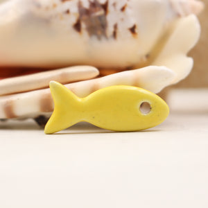 Ceramic fish charms for jewelry and accessories handmade in France by Alain Granell