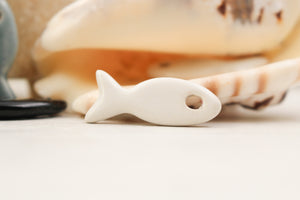 Ceramic fish charms for jewelry and accessories handmade in France by Alain Granell