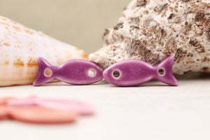 Breloques Poissons Céramique pour fabrication de bracelets et couture
