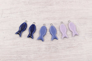 Ceramic Fishes Handmade Charms for handy projects
