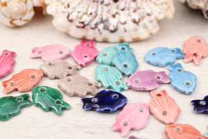 Breloques Céramique Poisson pour fabrication de bracelets, bijoux, accessoires et couture