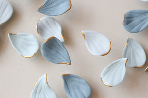 Blue Autumn is a Large porcelain wall art of Blue Leaves handmade in France by Alain Granell