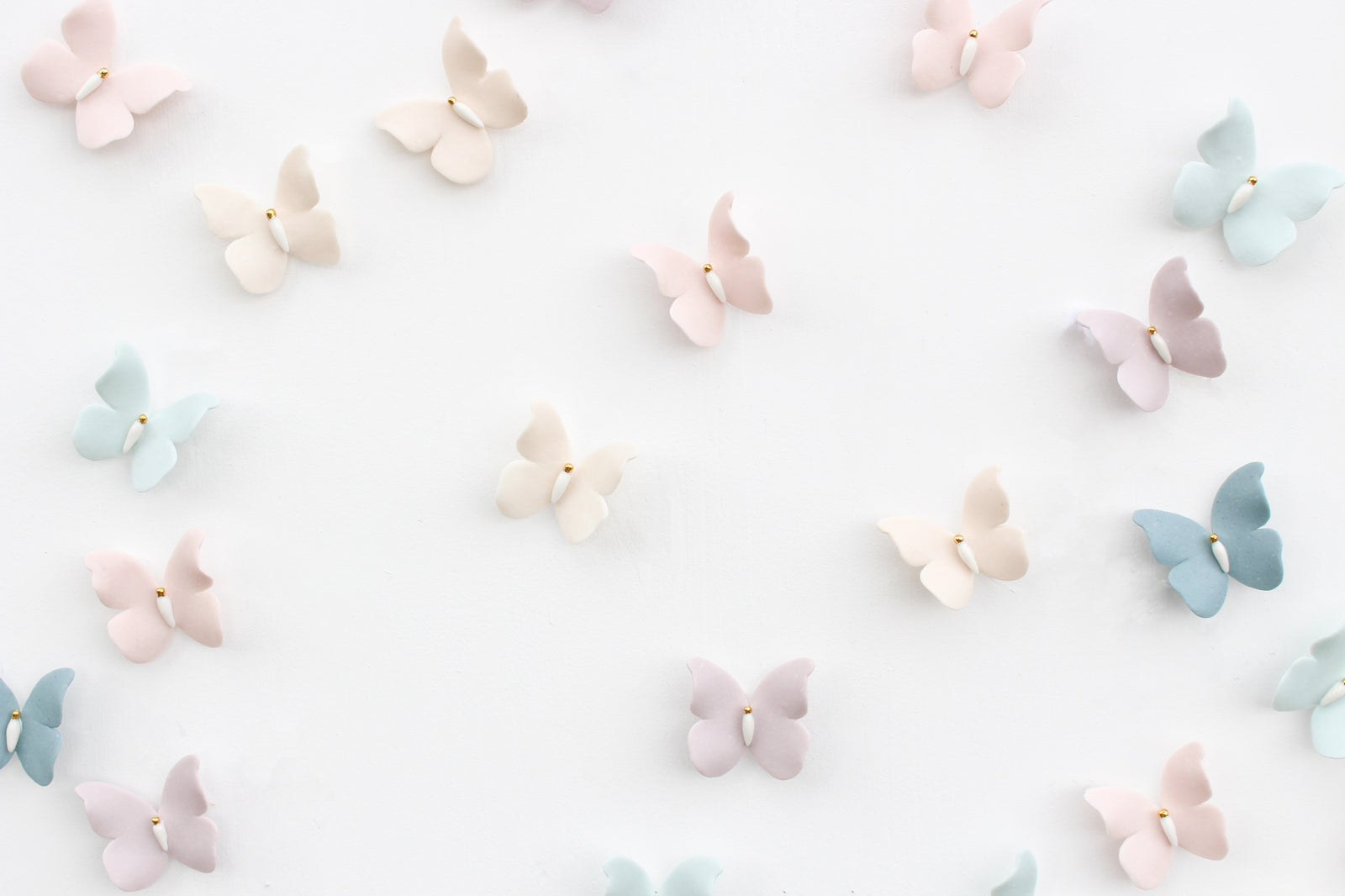 Rainbow Porcelain Butterfly Wall Art by Alain Granell