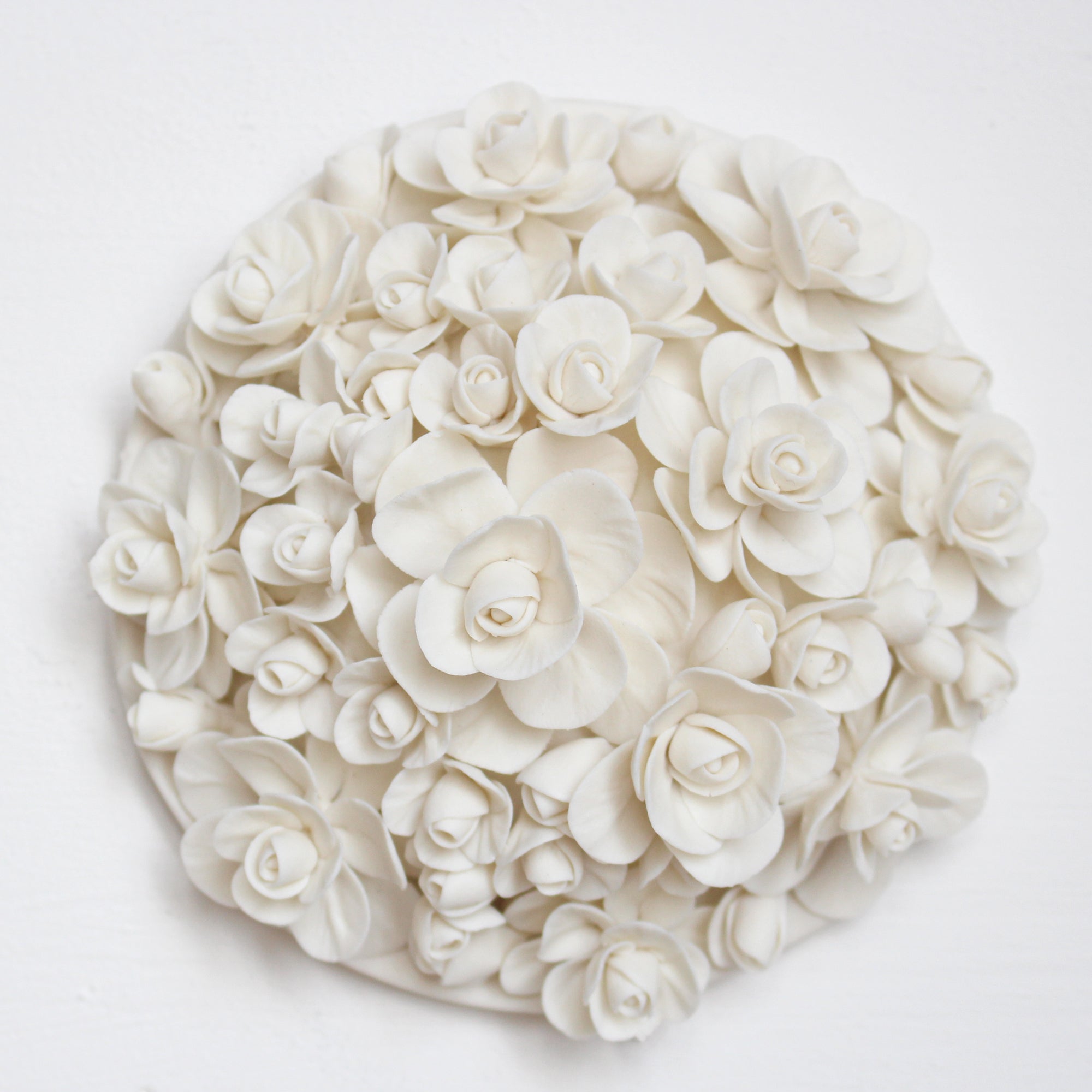 Handmade Porcelain Camellia Tile by Alain Granell