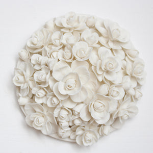 Handmade Porcelain Camellia Tile by Alain Granell