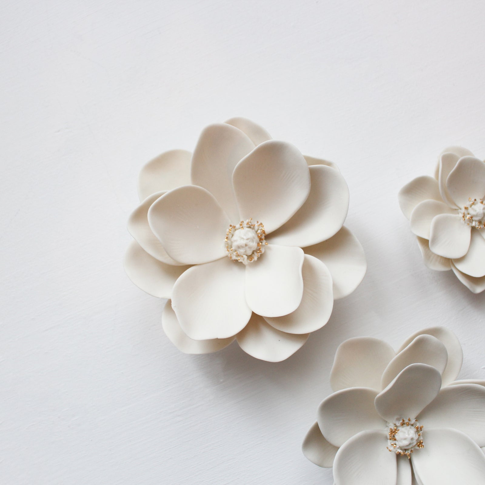 Porcelain Gardenia Flower Wall Art by Alain Granell