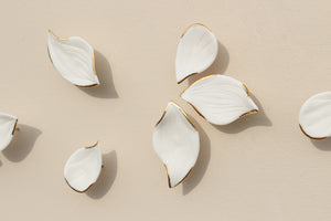 White Autumn Porcelain Leaves Wall Art handmade in France by Alain Granell