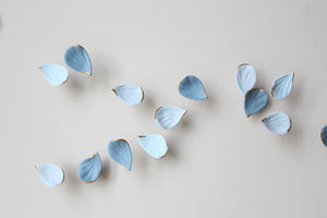 Blue Autumn is a Large porcelain wall art of Blue Leaves handmade in France by Alain Granell