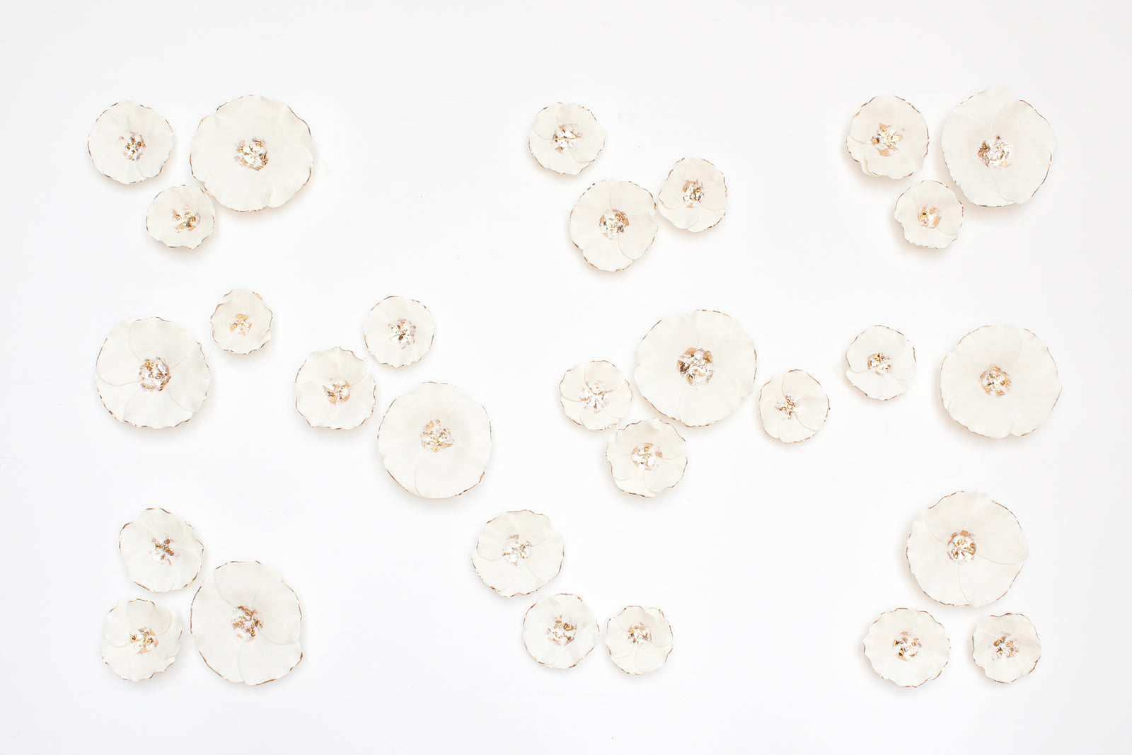 Golden  Porcelain Wall Flowers by Alain Granell