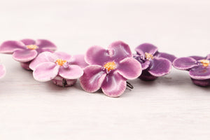 Primevères faites à la main en céramique pour création de bijoux et accessoires