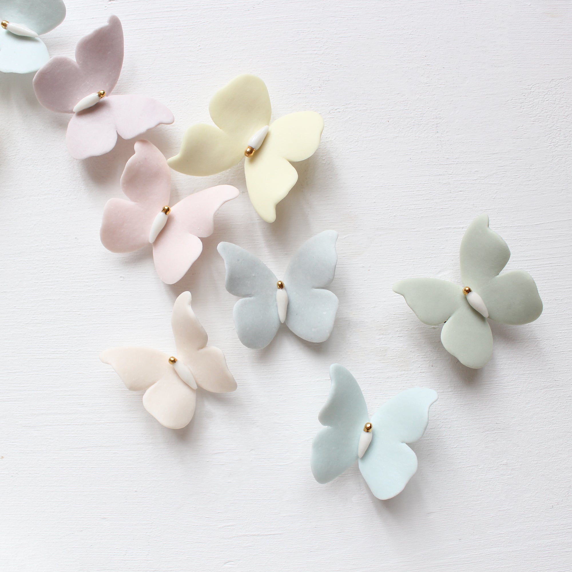 Mini Rainbow Wall Decor of Porcelain Butterflies by Alain Granell