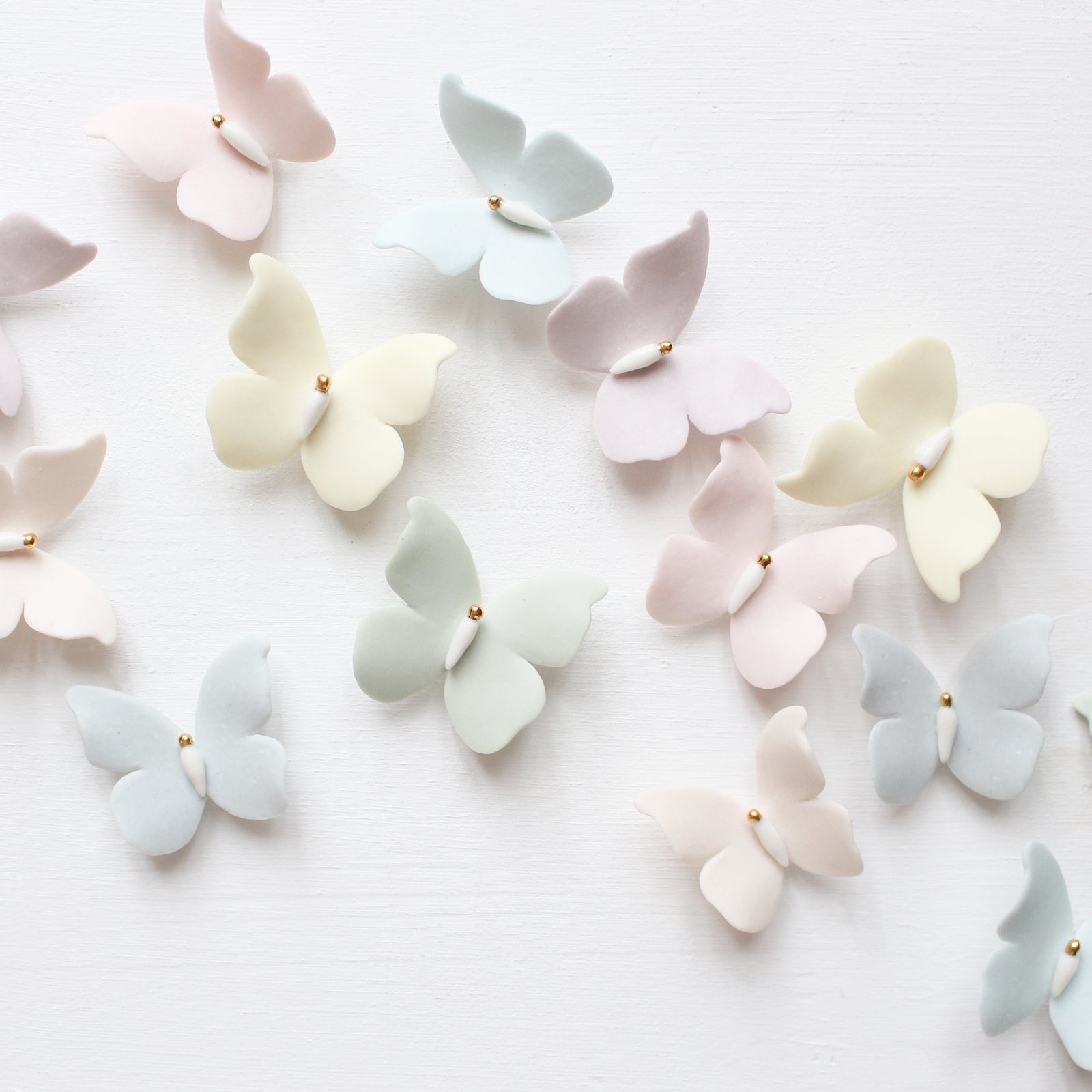 Mini Rainbow Wall Decor of Porcelain Butterflies by Alain Granell