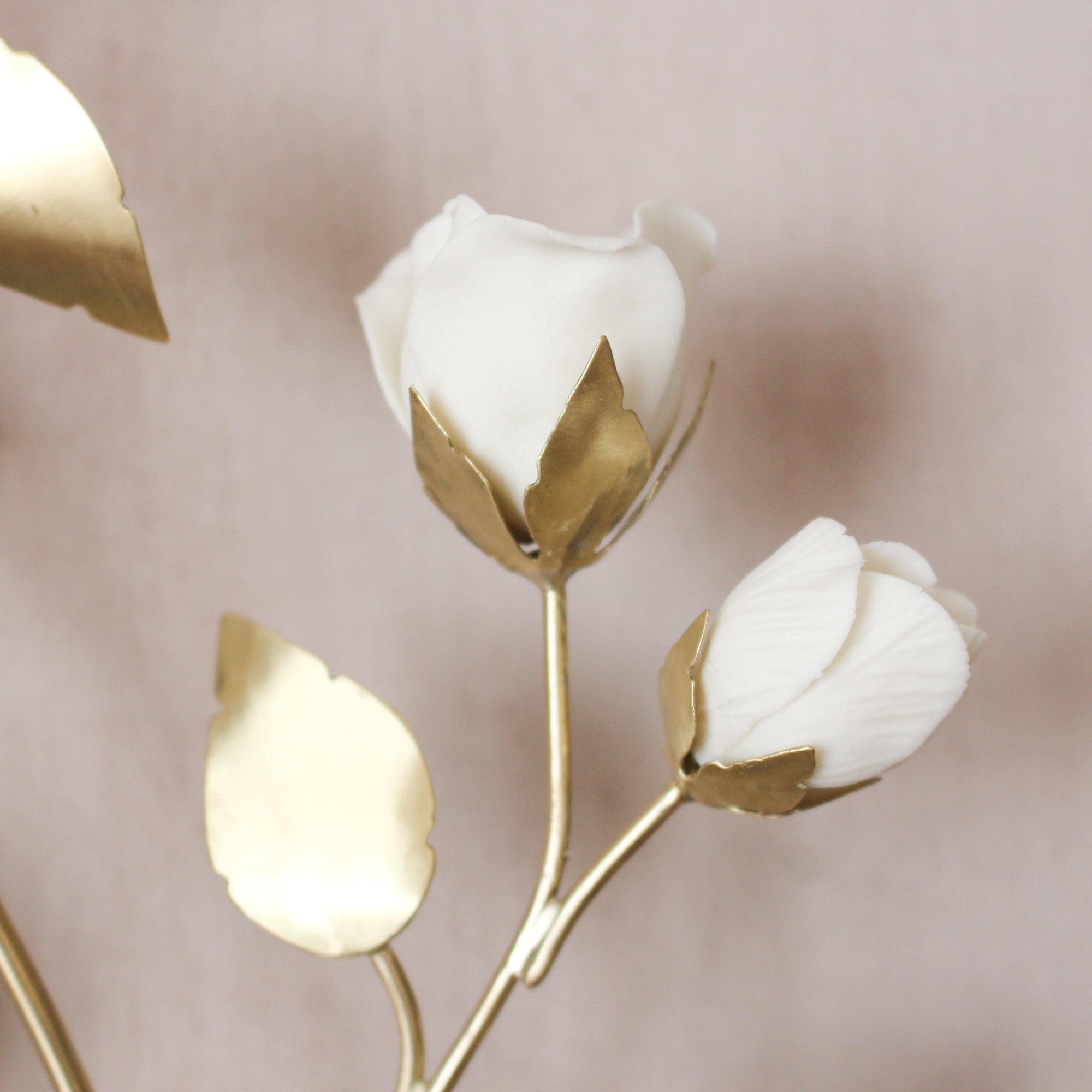 Porcelain and Brass Rose Bush by Alain Granell