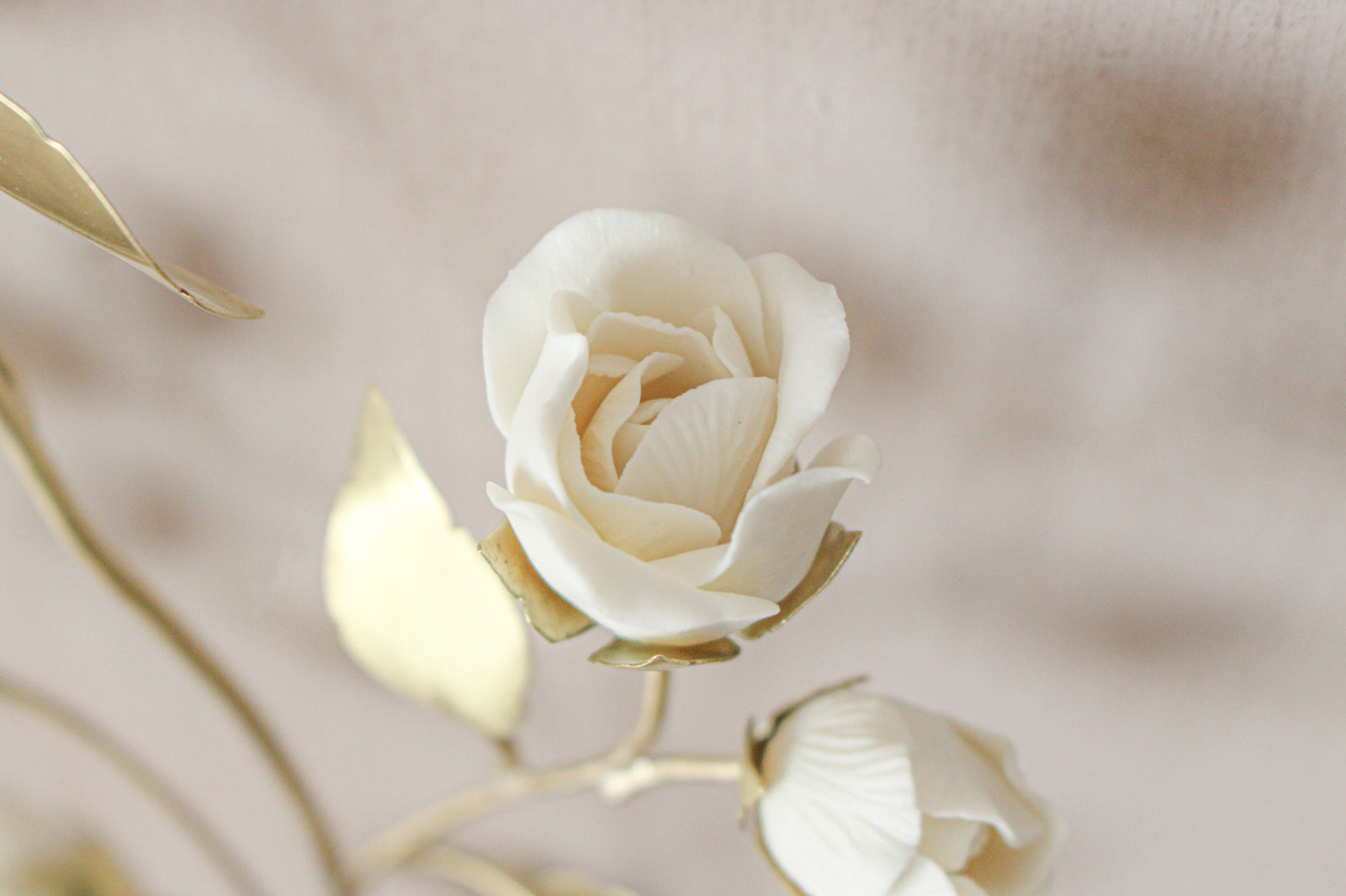 Porcelain and Brass Rose Bush by Alain Granell