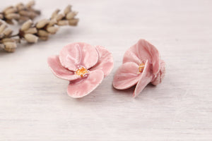 Handmade ceramic poppies for jewelry and accessories making