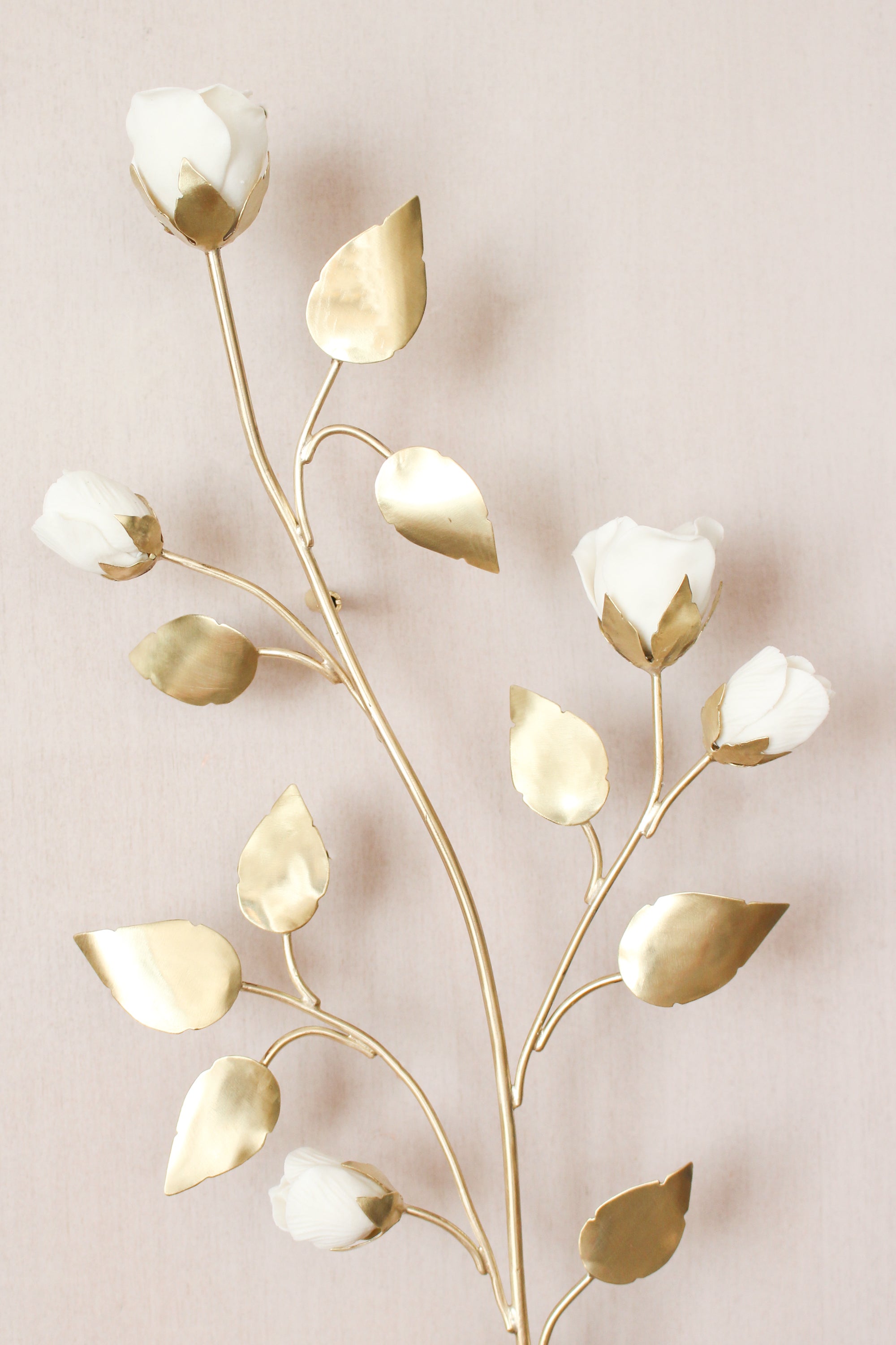 Porcelain and Brass Rose Bush by Alain Granell