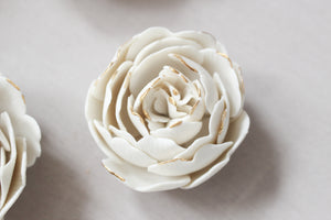 White and Gold Porcelain Peonies