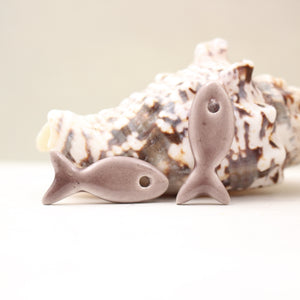 Ceramic fish charms for jewelry and accessories handmade in France by Alain Granell