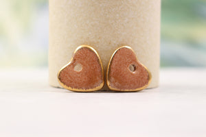 Ceramic heart charms for jewelry and accessories handmade in France by Alain Granell