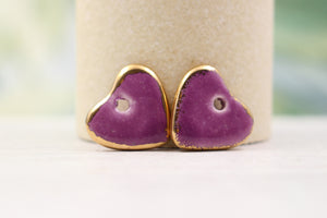 Ceramic heart charms for jewelry and accessories handmade in France by Alain Granell